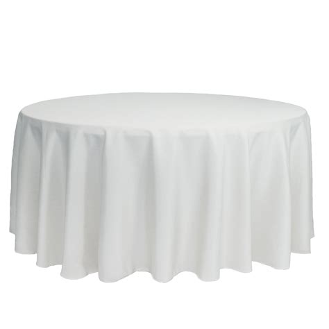 132 Inch Round Polyester Tablecloth White Your Chair Covers Inc