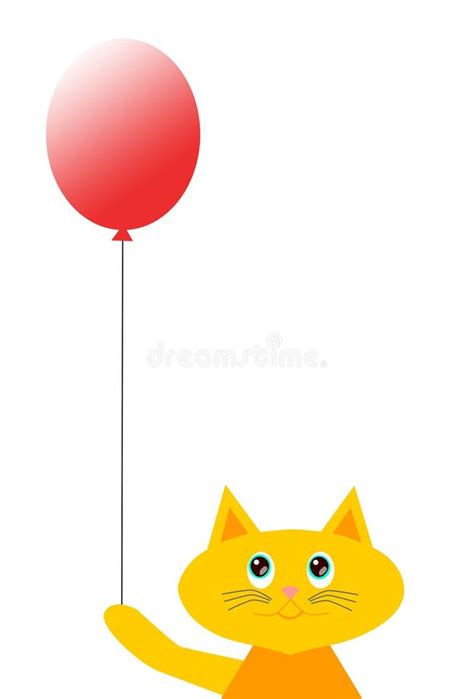 Cartoon Cat With Balloon Stock Illustration Illustration Of Cartoon