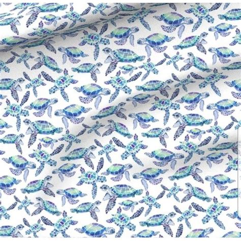 Sea Turtle Fabric Ocean Fabric Cotton Quilting Fabric Etsy