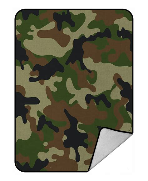 Abphqto Camouflage Fleece Blanket Fleece Back Throw Blanket 58x80 Inch