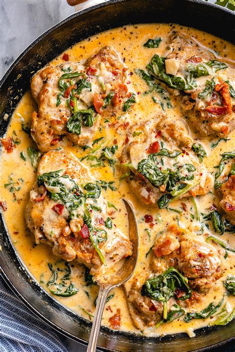 Creamy Garlic Butter Chicken With Spinach And Bacon