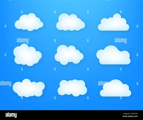 Set Of Blue Sky Clouds Cloud Icon Cloud Shape Set Of Different