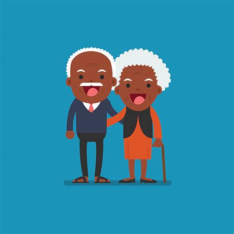 African Elderly Couple Illustrations Royalty Free Vector Graphics