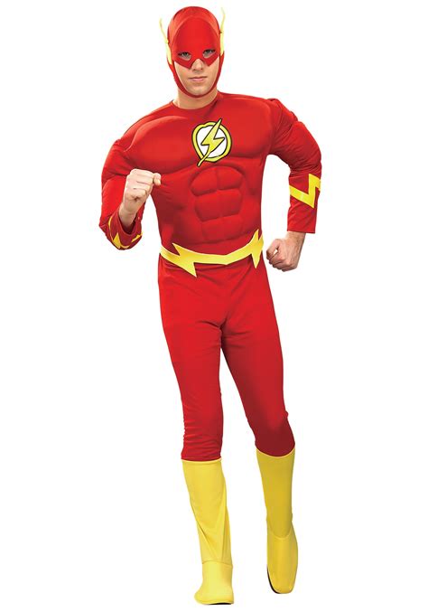 Mens Deluxe The Flash Costume Adults Superhero Dc Comics Licensed Fancy