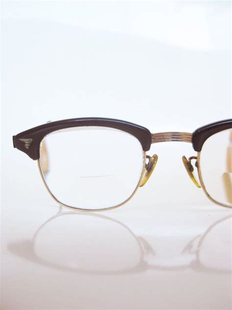 1950s American Optical Horn Rim Glasses Eyeglasses 50s Gold Fill Classic Fifties Mid Century
