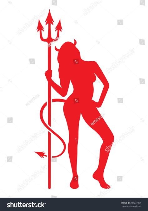 Devil Woman Vector Icon Stock Vector Royalty Free 307237061 Shutterstock