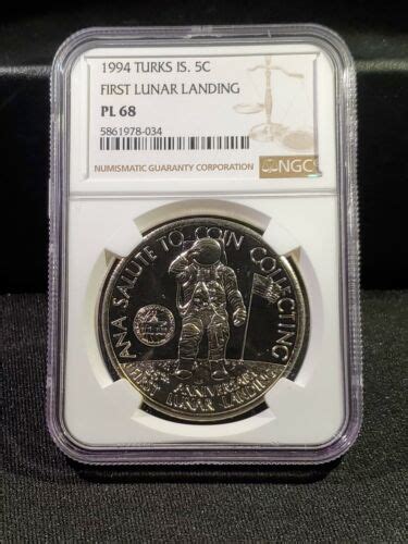 Turks Caicos Islands Crowns Lunar Landing Ana Coin Ngc Pl
