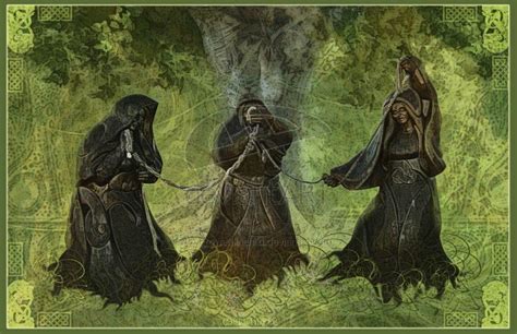 Three Figures Stand In Silence Norse Norse Mythology Celtic Gods