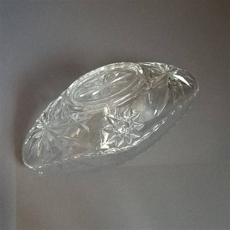 Vintage Pressed Glass Eapc Glass Boat Vintage Glass Dish Anchor