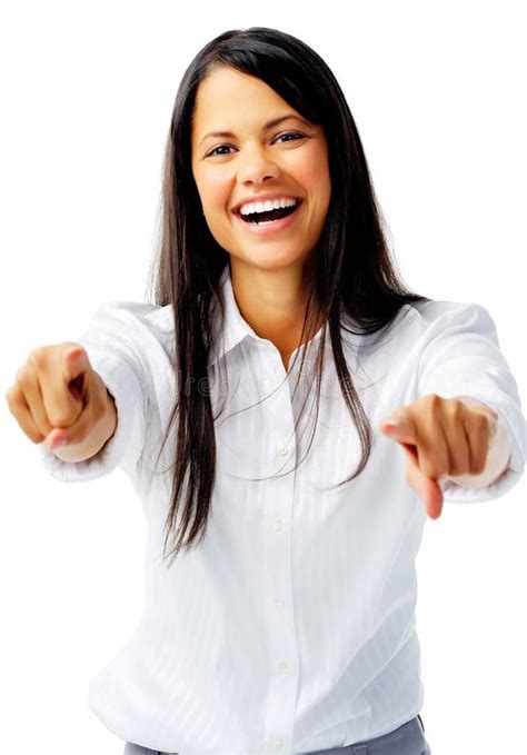 Woman Pointing Stock Image Image Of Joyful Gesture 27424059