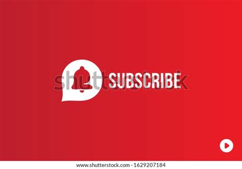 Subscribe Button Bell Icon Red Button Stock Vector Royalty Free