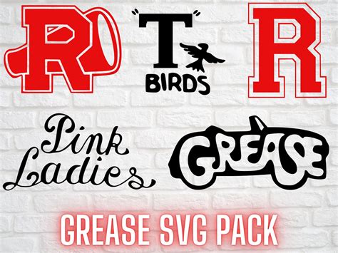 Grease Svg Pack T Birds Pink Ladies Rydell High For Use Etsy