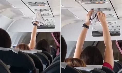 Female Passenger Filmed Drying Underwear Beneath Air Vent Daily Mail Online