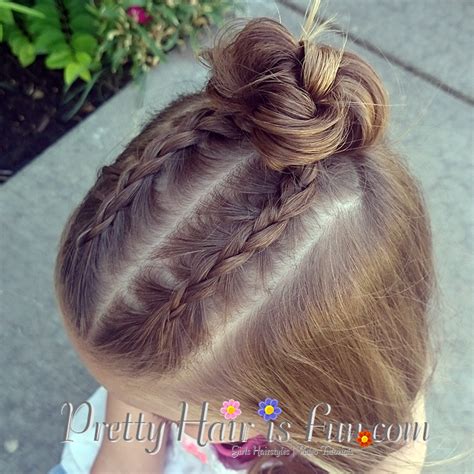 Take the remaining hair from the left and the right, and start a second french braid on top of the first one. Pretty Hair is Fun: Dutch Braid Top Knot Bun - Pretty Hair ...