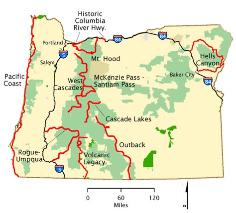 Oregon Map Americas Byways Scenic Byway Oregon Map Byways