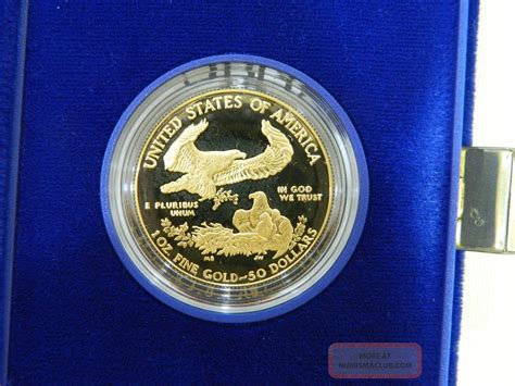 1986 W 50 Gold American Eagle 1 Oz Proof Coin W Box