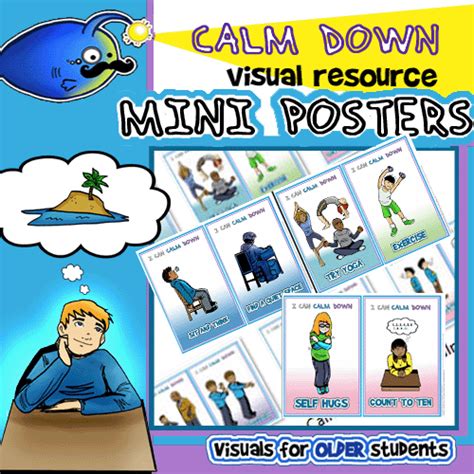 Calm Down Visuals Kit Bundle For Older Students Cards Posters