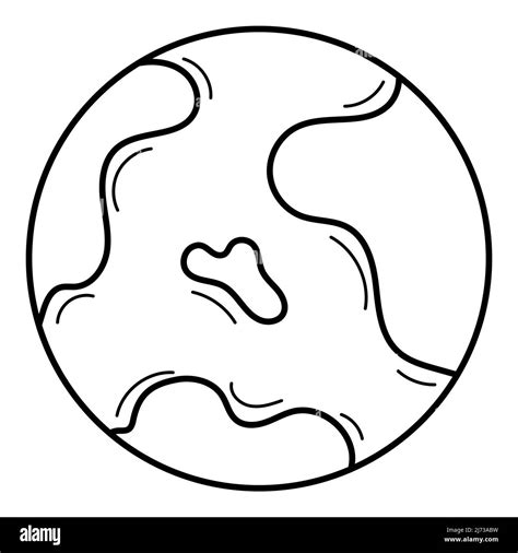 Abstract Globe Planet Earth Doodle Hand Drawn Black And White Vector