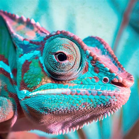 Premium Photo A Detailed Photo Of A Chameleons Eyes
