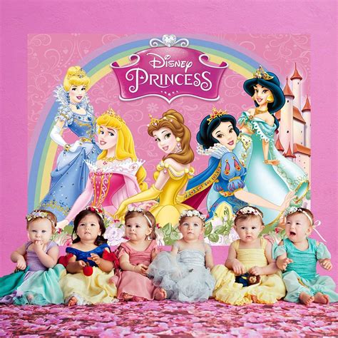 Disney Princess Backdrop For Girl Happy Birthday Baby Shower