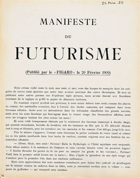 Manifesto Del Futurismo Di Marinetti Testo Analisi E Commento