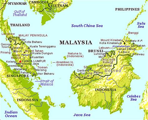 Malaysia Peta Geografis Malaysia Geografia Total