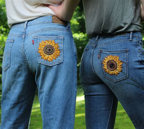 Custom Hand Embroidered Jean Pocket Denim Embroidery Embroidered