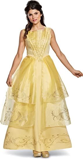 Disney Womens Belle Ball Gown Deluxe Adult Costume Yellow Medium