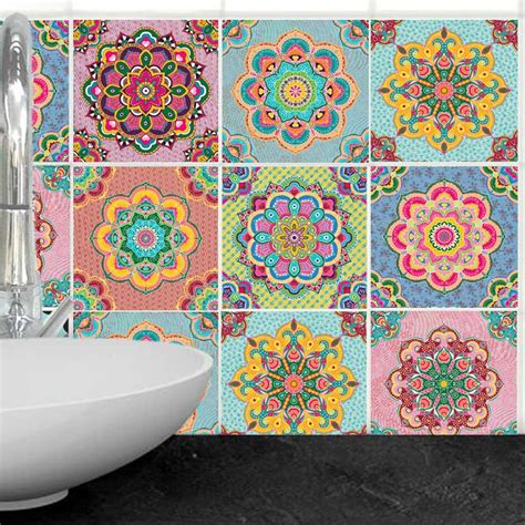 Mandala Tiles Stickers Bathroom Vinyl Tile Decalskitchen Etsy In 2020