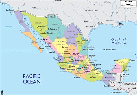 Map Of Mexico With Its Cities Ezilon Maps