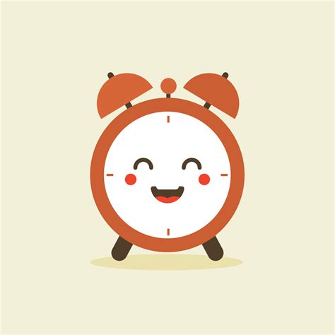 Cute And Kawaii Character Of Alarm Clock Cute Smiling Happy Alarm Time