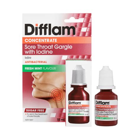 difflam concentrate sore throat gargle with iodine difflam