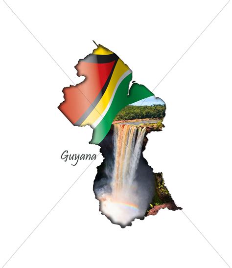 Guyana Map Flag Kaieteur Falls Collage Poster Wall Decor Gift Etsy