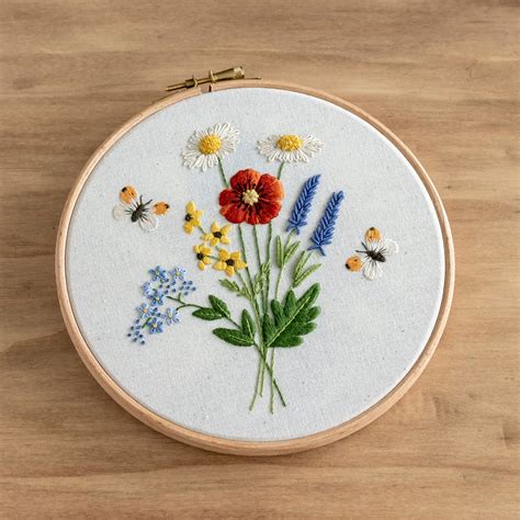 Daisies Embroidery Beginner Pattern Pdf Botanical Embroidery Pdf