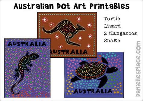 Australian Dot Art Printables For Australia Day Or Australian