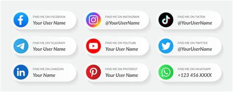Free Vector Modern Social Media Lower Third Icons Collection Template