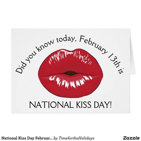 National Kiss Day February Th Holiday Card Zazzle Kiss Day Cards Holiday Cards