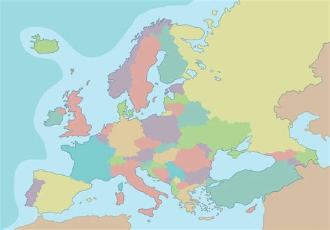 Political Map Of Europe With Different Colors For Each Country Vector
