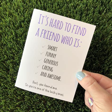 Funny Friendship Card For Best Friend Funny Card Sarcastic Card Bff Card Long Distance Friendship Ca