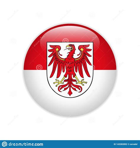 Flag Brandenburg button stock vector. Illustration of isolated - 143282892