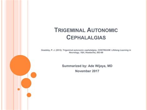Trigeminal Autonomic Cephalalgias Ppt