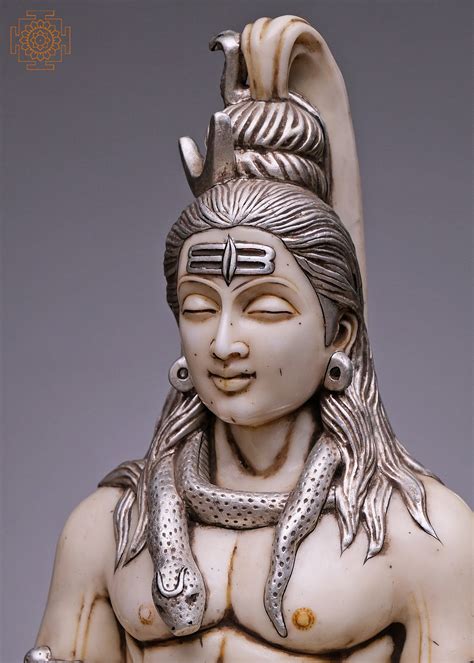 27 Lord Shiva In Meditation Handmade White Marble Shiva Mahadeva