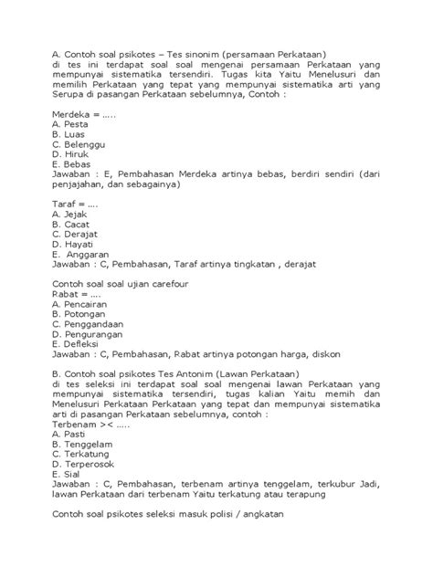 Saya baca daftar diatas memang ada nama pt. Contoh Soal Psikotes Pama Persada Nusantara - Berbagi Contoh Soal