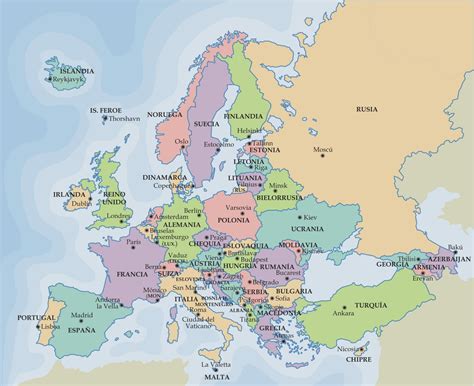 Mapa de Europa más de imágenes de calidad para imprimir