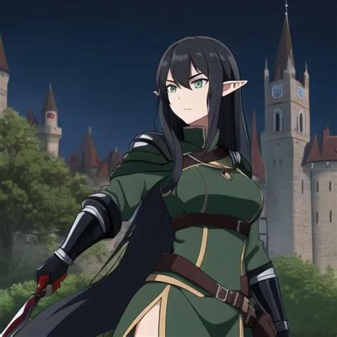 Beautiful Assassin Anime Woman Dark Black Hair Dar