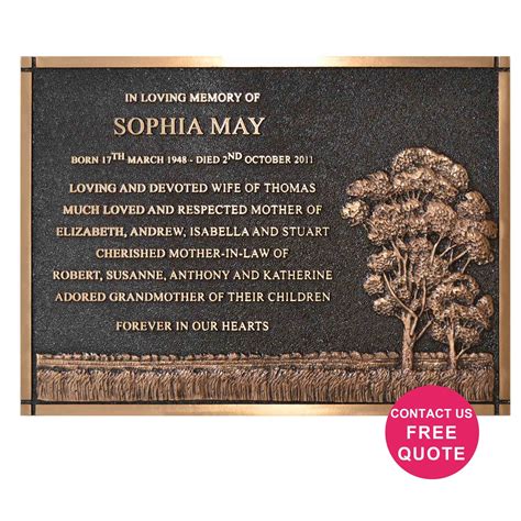 Tree Bronze Plaque Designed By Forever Shining Australia Design Yours