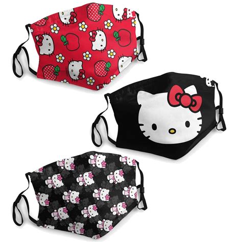 Hello Kitty 3 Pack Face Mask Reusable And Washable 3 Layered Protection
