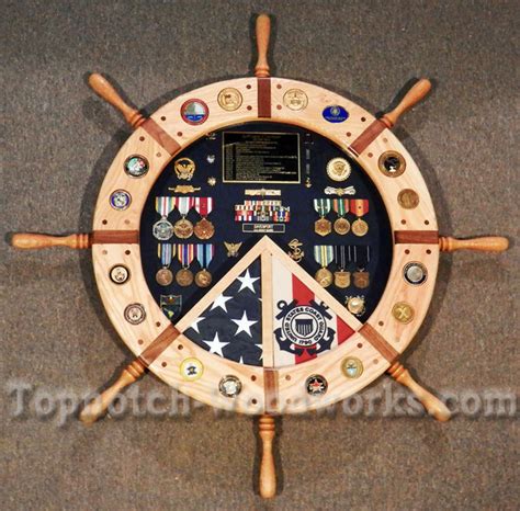 Navy Ship Wheel Shadow Box By Topnotch Woodworks