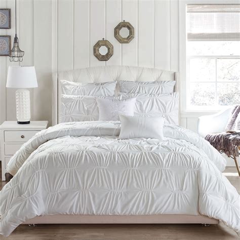 Reverie Off White Pintucked 8 Pc Comforter Bed Set Comforter Sets
