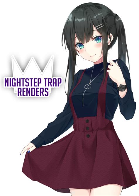 Cute Anime Girl Original Render By Nightsteptrap123 On Deviantart